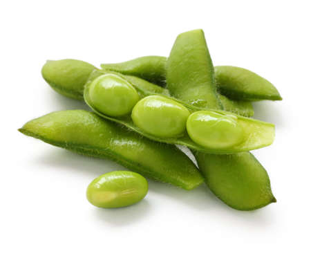 edamame, boiled green soy beans, japanese foodの写真素材
