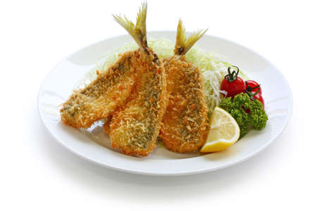 deep fried horse mackerel(aji furai), japanese cuisineの写真素材