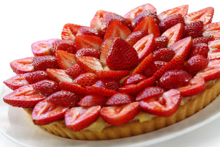 homemade strawberry tartの写真素材