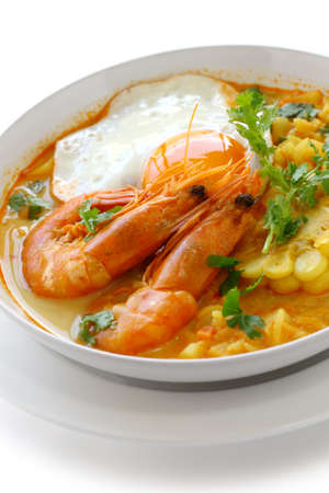 chupe de camarones, peruvian shrimp chowderの写真素材