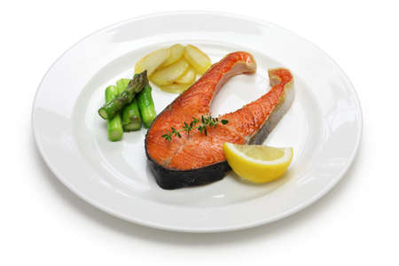 cooked salmon steak