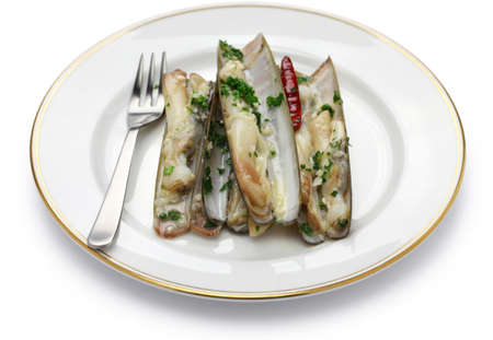 steamed razor shellsの写真素材