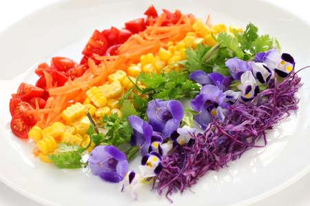rainbow super saladの写真素材
