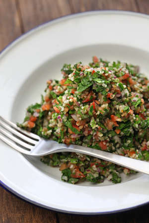 tabbouleh tabouli parsley salad middle eastern cuisineの写真素材