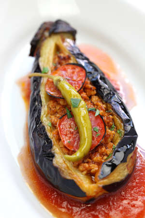 karniyarikv stuffed eggplant turkish cuisineの写真素材