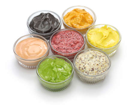 homemade assorted mayonnaise sauce