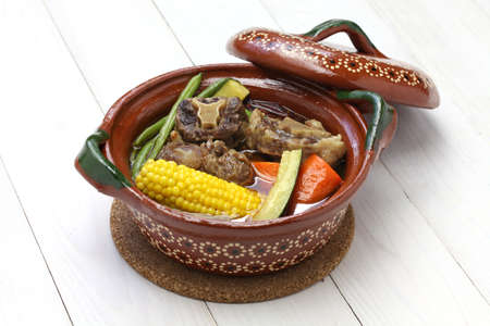 Mole de olla, mexican spicy beef and vegetable stewの写真素材