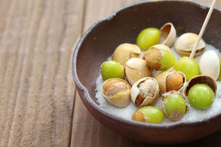 salt roasted ginkgo nuts and japanese food
