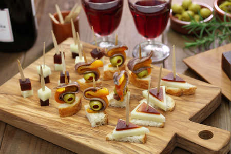 party finger food tapas, pinchos, spanish canapes