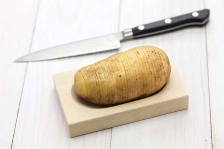 hasselback potatoes making process, swedish food