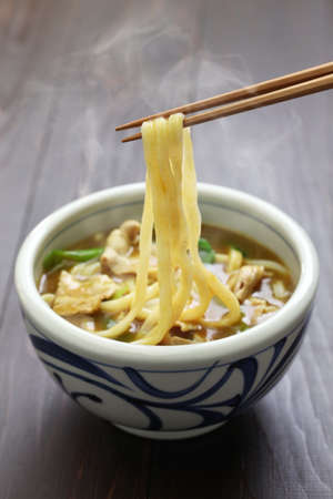 Curry udon, japanese noodles soup dishの写真素材