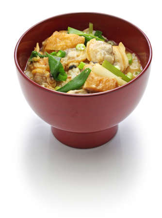 Fukagawadon, miso taste simmered clams rice bowl, Japanese traditional foodの写真素材