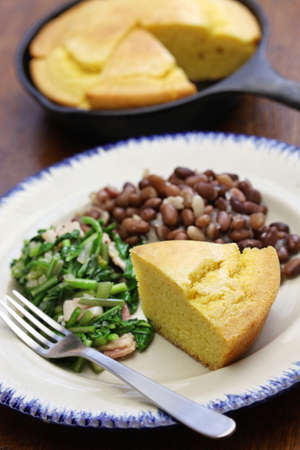 beans and greens with cornbread, the cuisine of the Southern United States