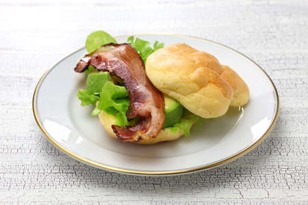 cloud bread (no carb bread) sandwichの写真素材