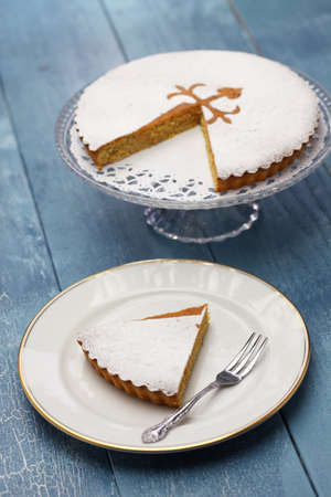 TARTA de santiago, spanish almond cakeの写真素材