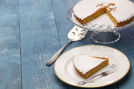 TARTA de santiago, spanish almond cakeの写真素材