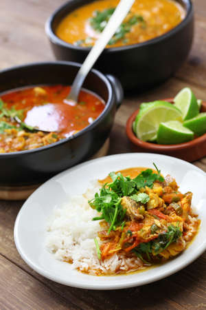 Moqueca capixaba, brazilian fish stew isolated on white background