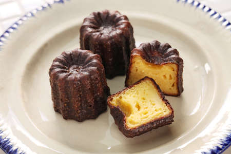 cannele de bordeaux, french traditional custard dessertの写真素材