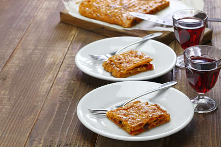 Galician style homemade tuna empanada, empanada gallega de bonito