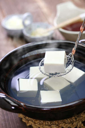 Yudofu, boiled tofu, bean curd hot pot, japanese cuisineの写真素材