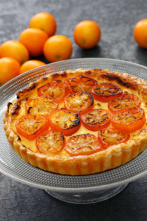 Kumquat tart, homemade dessertの写真素材