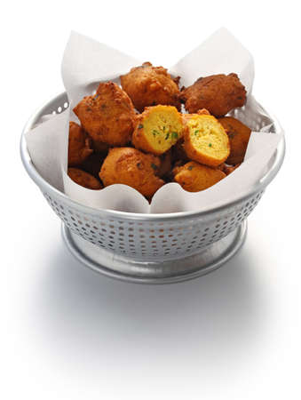 Homemade southern food, balls deep fried cornbread