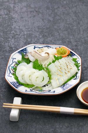 sumiika (cuttlefish) sashimi, japanese cuisineの写真素材