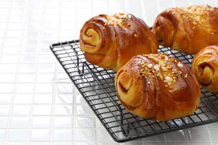 Homemade finnish cinnamon rolls, freshly made