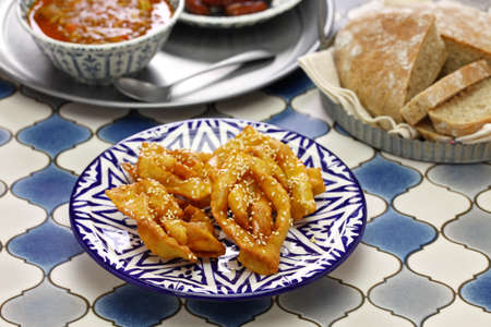 homemade chebakia, moroccan ramadan cookie