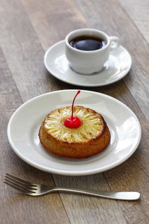 homemade pineapple upside down cakeの写真素材