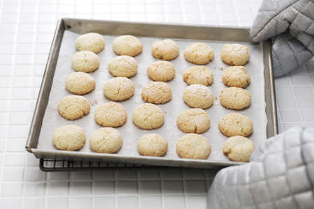 homemade amaretti (classic italian almond cookies). 
They are crispy on the outside and chewy on the...