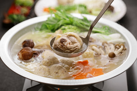 Mizutaki, Japanese chicken hot potの写真素材