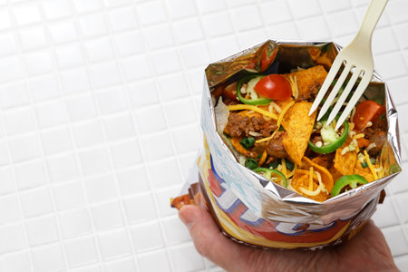 homemade frito pie in a bag, southern foodの写真素材