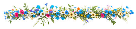 beautiful wildflowers line design for bridal. Generative AI.の素材