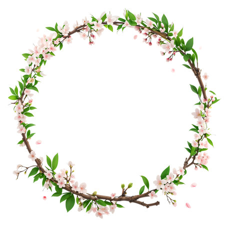Cherry blossom wreath. Generative AI.の素材