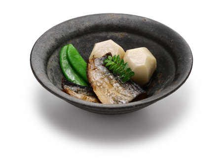 dried herring and taro simmered together. traditional Japanese cuisineの写真素材