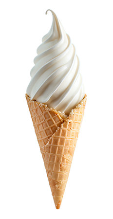 soft serve ice cream isolated on white background. Generative AI.の素材