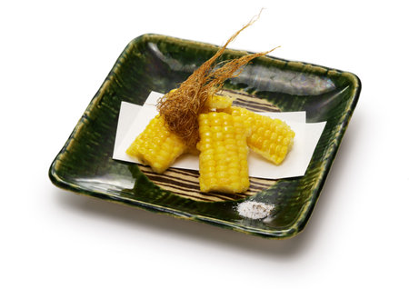 corn and cornâs beard tempura, Japanese cuisineの写真素材