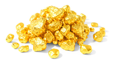 a heap of gold grains. generative AI illustration.の素材