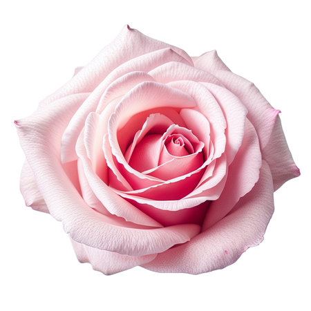 A pink rose flower isolated on white background. Generative AI.の素材