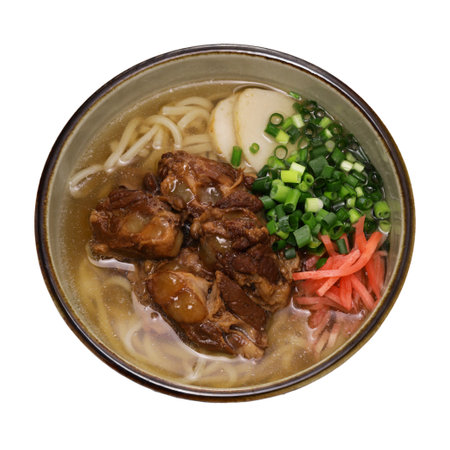 cartilage soki soba noodles, an Okinawan Specialty in Japan.の写真素材