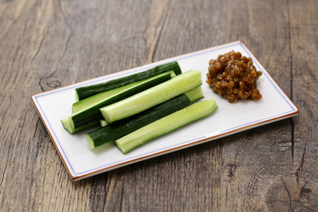 Morokyu(sliced cucumber with moromi miso), Izakaya ( Japanese reasonable restaurant ) Popular Menuの写真素材