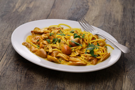 Wild mushroom dish, Caesar's mushroom pastaの写真素材