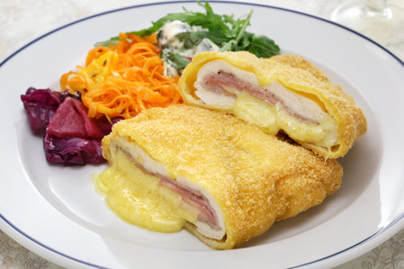 Chicken Cordon Bleu, French cuisineの写真素材