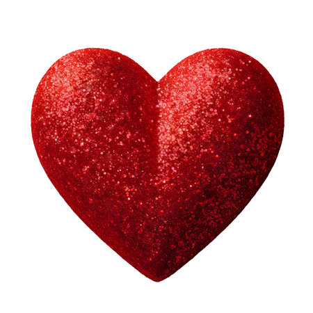 red glitter sparkle heart symbol design cutoutの素材