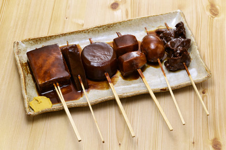 Nagoya specialty, miso stew oden.
Oden is a traditional Japanese dish made by simmering various ingredients.の写真素材