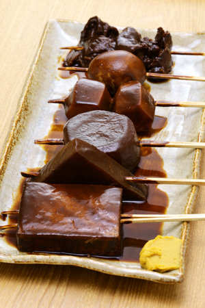 Nagoya specialty, miso stew oden.
Oden is a traditional Japanese dish made by simmering various ingredients.の写真素材