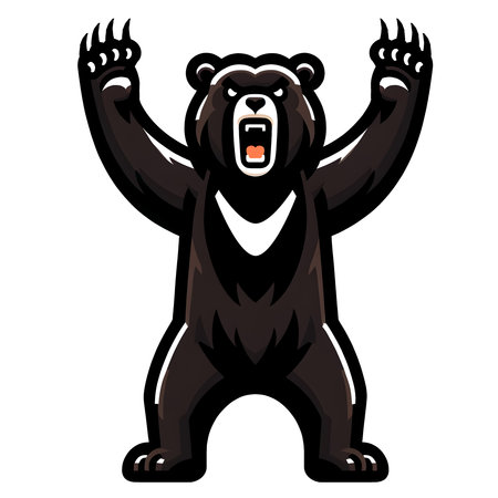 Bear infestation caution illustration materialの素材