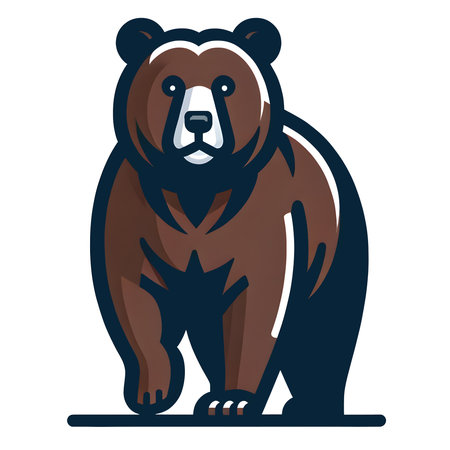 Bear infestation caution illustration materialの素材