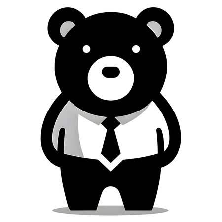 A bear teacher wearing a tie.の素材